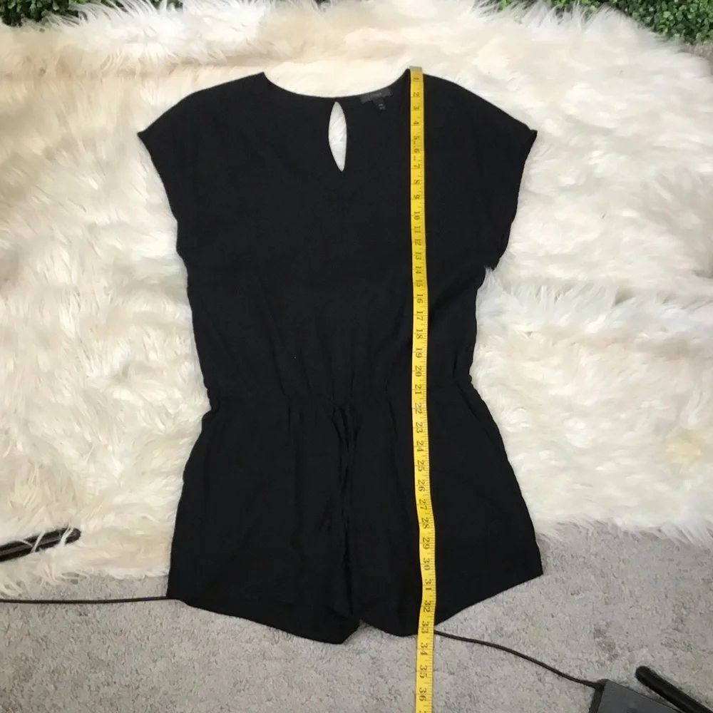 J. Crew Black V-Neck linen blend romper‎